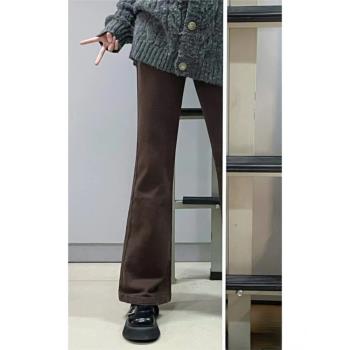 高腰微喇牛仔褲女2024年春秋新款大碼彈力顯瘦直筒闊腿拖地喇叭褲