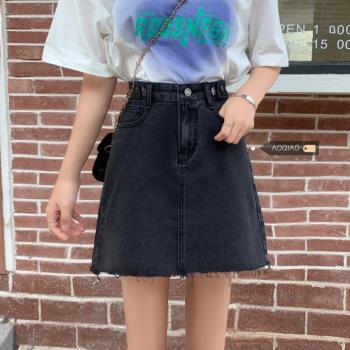 女夏季大碼胖妹妹mm半身牛仔短裙