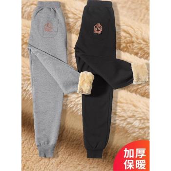 加厚秋冬季仿毛羊羔絨休閑運動褲