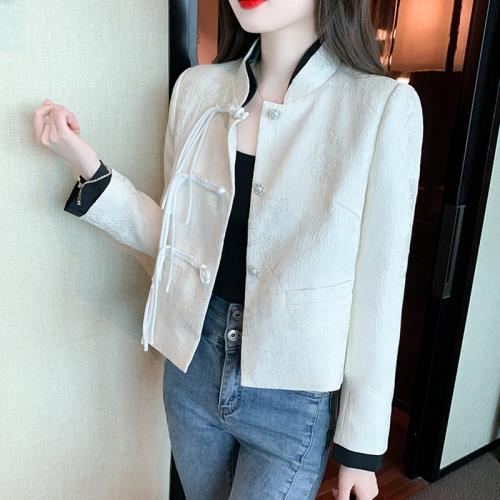 新中式外搭開衫短款上衣國風盤扣改良唐裝小香風襯衫外套女春秋季