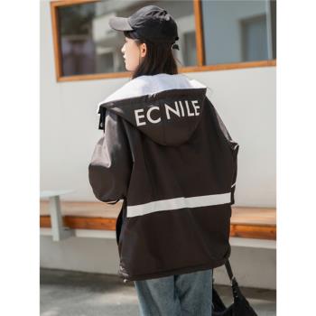 加絨加厚休閑風衣外套女秋冬季2024新款中長款學生羊羔毛工裝棉服