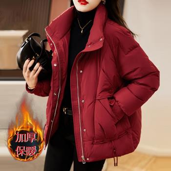 紅色嘉興平湖九江女外套羽絨棉服