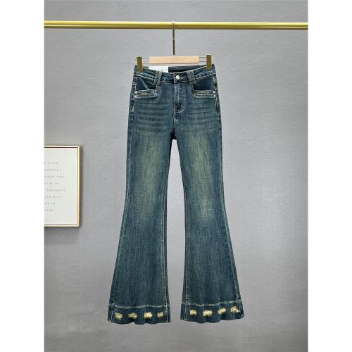 牛仔褲女喇叭褲2024年秋季新款彈力高腰修身顯瘦ins港風拖地長褲