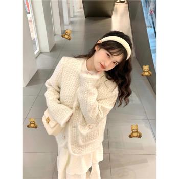 小香風秋冬名媛高階感短款羽絨服