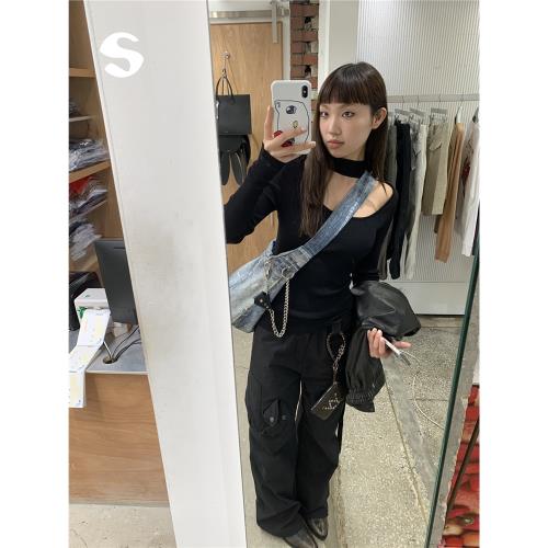 Sleep at 11秋冬萬能打底 純欲辣妹修身內搭長袖圍脖打底針織上衣