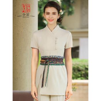 美容師泰式SPA桑拿足浴療美容院工作服女夏季技師養生館高階工服