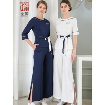 夏季季氣質美容院美容師工作服女高階養生館醫美技師工裝制服套裝