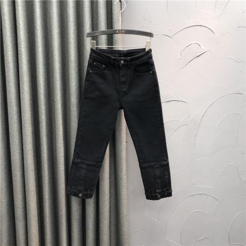 清倉歐貨小個子直筒牛仔褲女設計感褲秋季高腰顯瘦八九分煙管褲