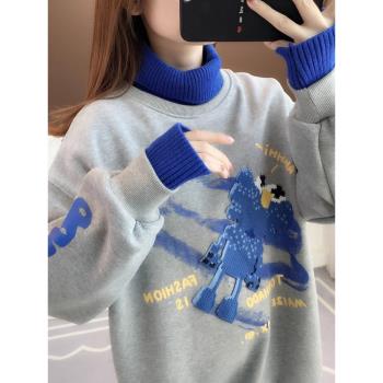 時尚冬季高領加厚女士衛衣