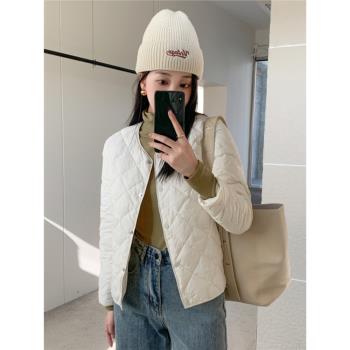 女冬修身短款V領配大衣羽絨內膽