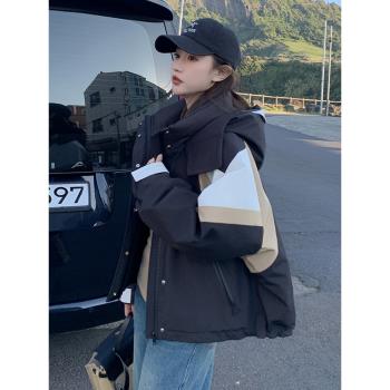 潮牌內膽羽絨短款派克服沖鋒衣