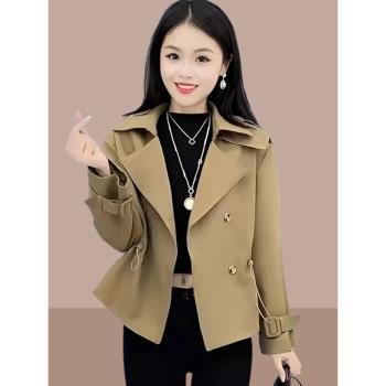 春秋季女士復古短款大碼風衣
