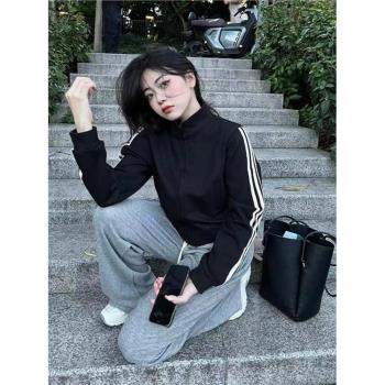 外套女條紋短款防風登山服外套