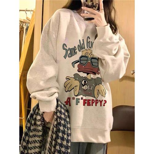 衛衣女款小個子2025春秋款新款爆款長袖女無帽圓領早春季上衣美式