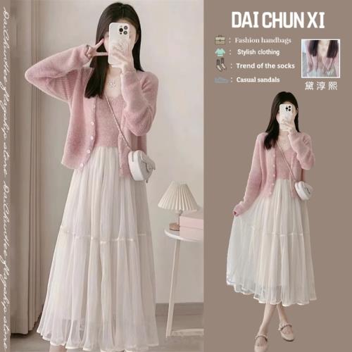 2026超火早春季新款減齡小香風套裝女穿搭一整套毛衣半身裙兩件套