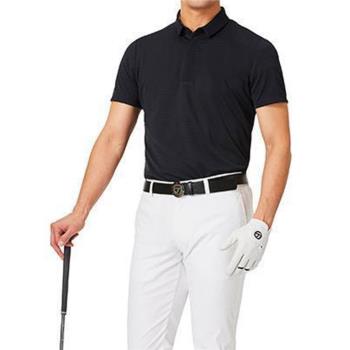 夏季男士高爾夫服裝舒適短袖T恤彈力時尚高階速幹Polo衫運動球衣