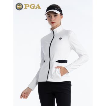 美國PGA高爾夫外套女秋季衣服運動修身服裝風衣顯瘦夾克女裝