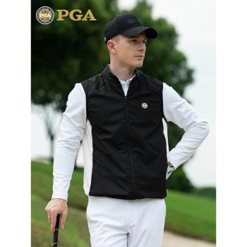 美國PGA 24新款高爾夫服裝春夏男士馬甲運動外套拼色運動男裝衣服