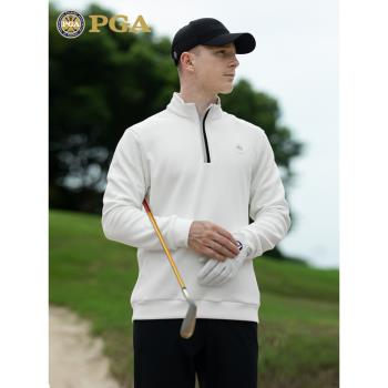 美國PGA高爾夫服裝男長袖T恤秋冬運動球衣男裝衣服polo衫外套上衣