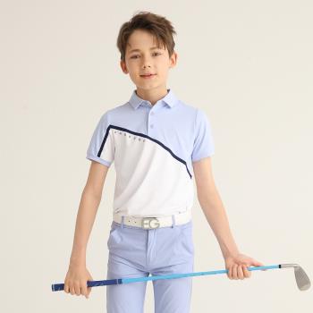 eg兒童高爾夫衣服夏季新款男童短袖t恤 青少年golf球服裝吸濕速幹