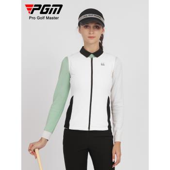 PGM高爾夫棉服女秋冬保暖女裝馬甲新品夾棉服裝衣服時尚運動外套