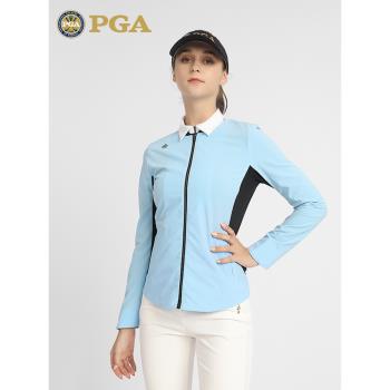 美國PGA 高爾夫女裝秋冬女士外套長袖衣服夾克運動風衣女服裝套裝