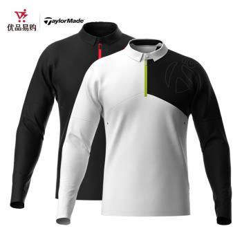 Taylormade高爾夫服裝男士長袖POLO衫休閑運動緊身衣修身長袖T恤