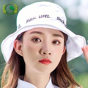 高爾夫球帽女士防曬遮陽時尚運動雙面白色漁夫帽子有頂休閑太陽帽