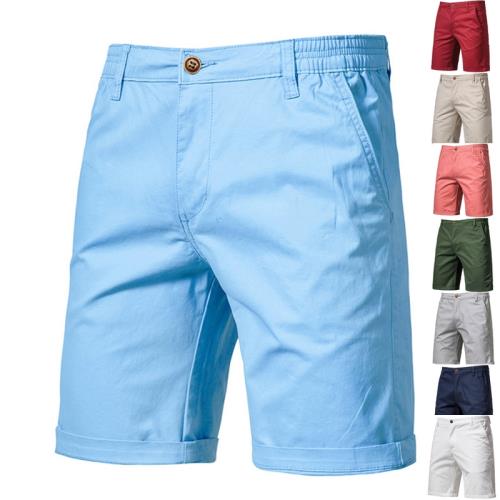 高爾夫褲子男 速干短褲純色大碼修身運動中褲透氣五分褲GOLF球褲