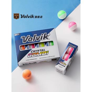 VOLVIK沃維克高爾夫CRYSTAL COMBI雙色360度推桿線禮物盒彩光面球