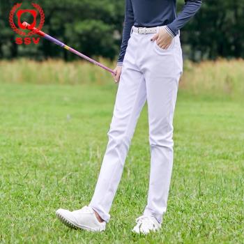 高爾夫長褲女四季常規款GOLF修身運動白色套裝長褲九分褲服裝速幹
