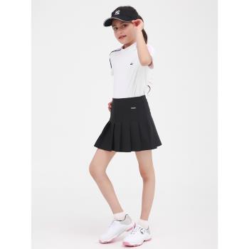 PGM兒童高爾夫服裝女童網球裙子夏季青少年A字百褶裙golf半身短裙