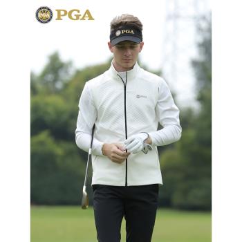 美國PGA 秋冬季新品 高爾夫男士馬甲 運動外套 立領保曖簡約百搭