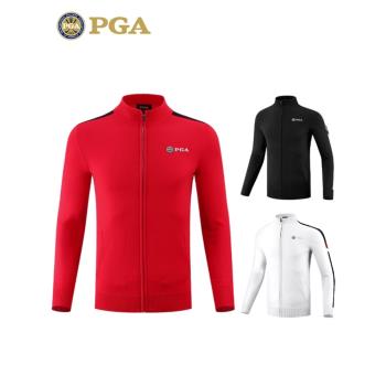 美國PGA秋冬高爾夫服裝 男士毛衣長袖外套立領加厚羊毛衫韓版