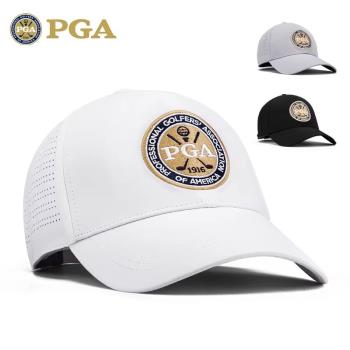 熱賣PGA高爾夫球帽子 男士遮陽防曬帽 吸汗透氣戶外運動帽 有頂帽