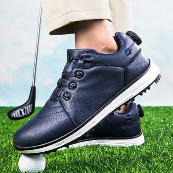 golf高爾夫球鞋男鞋防水真皮自動旋鈕伸縮鞋帶輕便戶外運動鞋女鞋