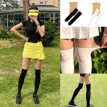 高爾夫防曬打底褲韓國Hello birdie女式修小腿GOLF球雙拼色防曬絲