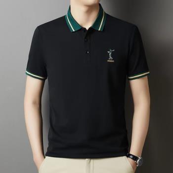 夏季純棉刺繡POLO衫高爾夫服裝男裝長袖T恤休閑運動球衣服短袖男