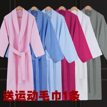 酒店浴袍五星級男女士睡袍純棉毛巾料睡衣長款情侶全棉吸水浴衣