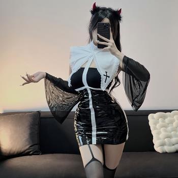 性感純欲cos制服套裝夜店派對萬聖節主題惡魔護士裝緊身修女服裝