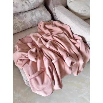 少女保暖珊瑚絨睡衣女冬季新款毛絨高階感加厚休閑家居服兩件套裝
