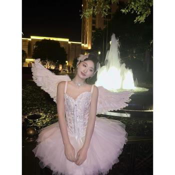 性感白天鵝cos萬聖節服裝純欲夜場酒吧舞臺裝兔女郎天使制服套裝