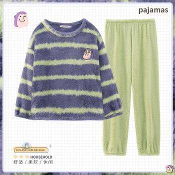 巴斯光年女保暖法蘭絨情侶睡衣