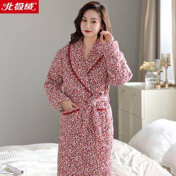 俞兆林女士純棉三層加厚保暖睡袍