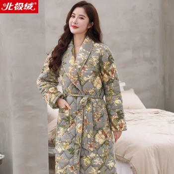 俞兆林女三層保暖夾棉冬天睡袍