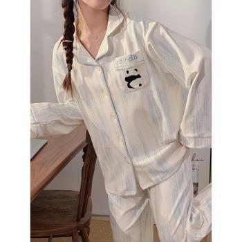 德絨睡衣女高級感2023新款秋冬季加厚加絨長袖保暖冬天家居服套裝