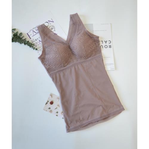 女士免穿文胸隨體加薄絨保暖背心