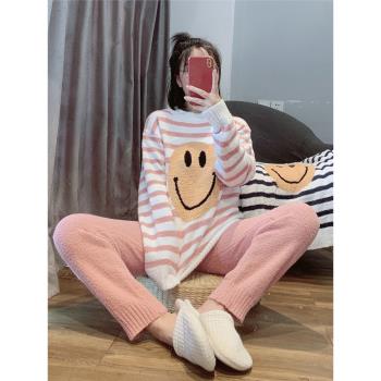 笑臉軟綿綿女珊瑚絨甜美可愛睡衣