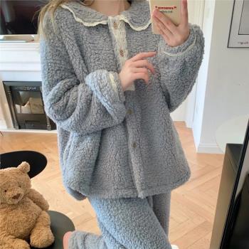 韓國女珊瑚絨甜美可愛減齡睡衣