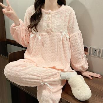 冬女珊瑚絨公主ins純欲風睡衣